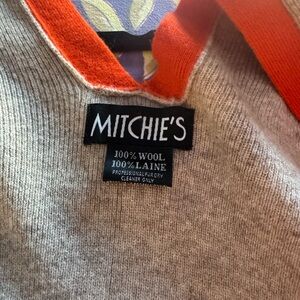 NWOT Mitchie's Wool wrap with Orange Trim